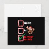 Naughty of Mooie kerstaap, grappige familie, lomp Briefkaart (Voorkant / Achterkant)