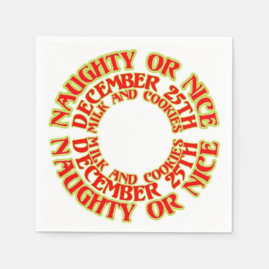 Naughty of Nice 25th Milk and Cookies Red Servetten (Voorkant)