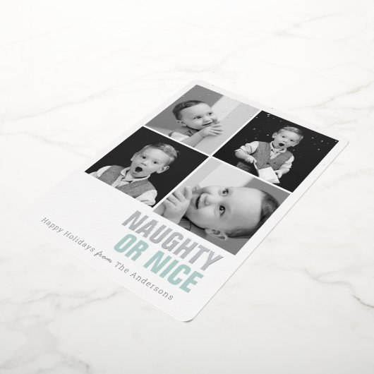 Naughty of Nice 4 Foto's Folie Holiday Kaart (Gedraaid)