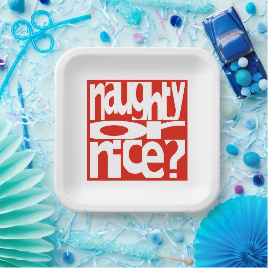 Naughty- of Nice-Bord voor hedendaags kerstpapier Papieren Bordje (Feest)