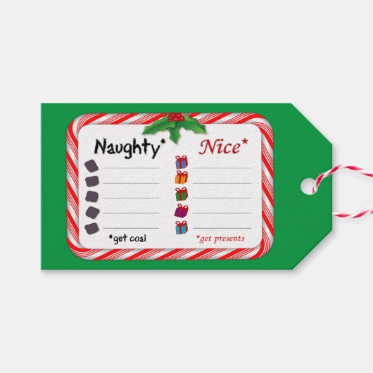 Naughty of Nice Cadeaulabel (Voorkant (Horizontaal))