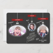 Naughty of Nice? Chalkboard Hanging Ornaments Holi Feestdagenkaart (Voorkant)