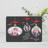 Naughty of Nice? Chalkboard Hanging Ornaments Holi Feestdagenkaart (Staand voorkant)