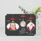 Naughty of Nice? Chalkboardhangende Ornamenten Feestdagenkaart (Staand voorkant)