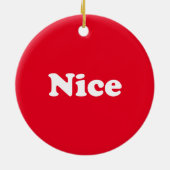 Naughty of Nice, dubbelzijdig, rood wit Keramisch Ornament (Achterkant)