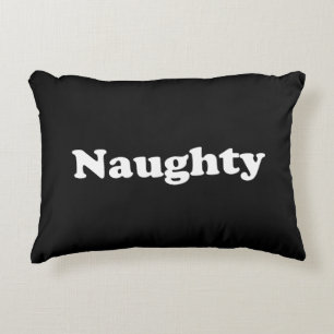 Naughty of Nice, dubbelzijdig, zwart wit Accent Kussen