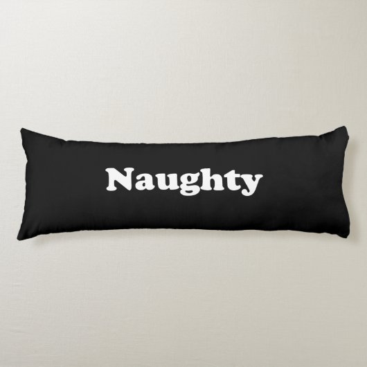 Naughty of Nice, dubbelzijdig, zwart wit Lichaamskussen (Voorkant)