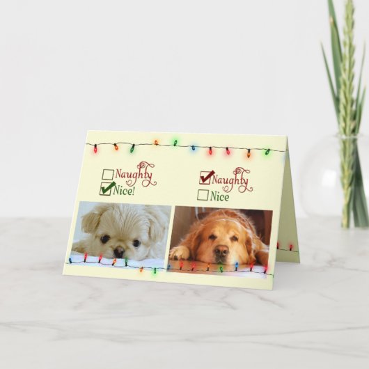 Naughty of Nice Feestdagen Kaart (Voorkant)