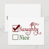 Naughty of Nice Feestdagenkaart (Voorkant / Achterkant)