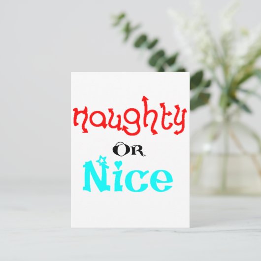 Naughty of Nice Feestdagenkaart (Staand voorkant)
