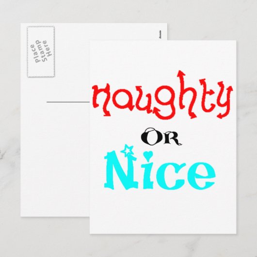 Naughty of Nice Feestdagenkaart (Voorkant / Achterkant)