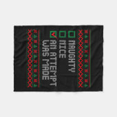 Naughty of Nice Funny Er werd een poging gedaan om Fleece Deken (Voorkant (Horizontaal))