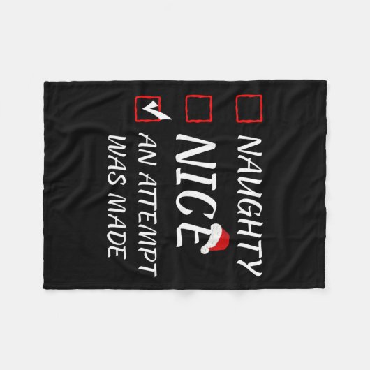 Naughty of Nice Funny Er werd een poging gedaan om Fleece Deken (Voorkant (Horizontaal))