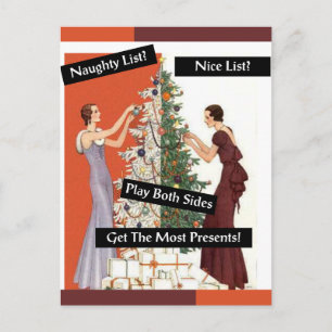 Naughty of Nice, , Funny, Kerstmis Briefkaart