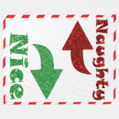 Naughty of Nice Funny Kerstmis Fleece Deken (Voorkant (Horizontaal))