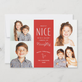 Naughty of Nice Funny Kinder kerstkaarten Feestdagenkaart