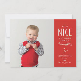 Naughty of Nice Funny Kinder kerstkaarten Feestdagenkaart