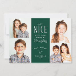 Naughty of Nice Funny Kinder kerstkaarten Feestdagenkaart
