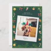 Naughty of Nice Funny Pet Dog Aangepaste Kerstmis Feestdagenkaart (Voorkant)