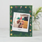 Naughty of Nice Funny Pet Dog Aangepaste Kerstmis Feestdagenkaart (Staand voorkant)
