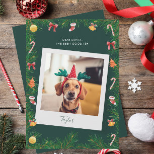 Naughty of Nice Funny Pet Dog Aangepaste Kerstmis Feestdagenkaart