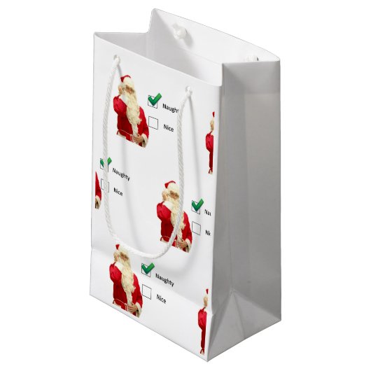 Naughty of Nice Gift Bag Klein Cadeauzakje (Voorkant Gekanteld)