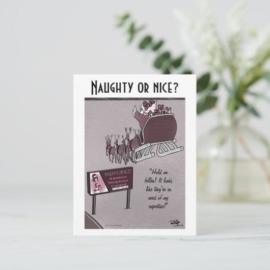 Naughty of Nice Holiday Briefkaart (Staand voorkant)
