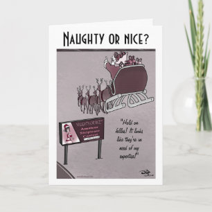 Naughty of Nice Holiday Folkkaart Kaart