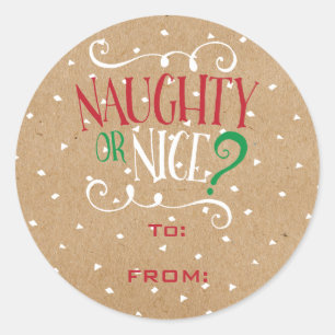 Naughty of Nice Holiday Gift Label