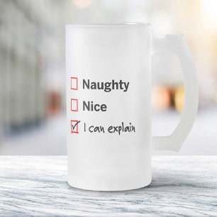 Naughty of Nice - Ik kan het uitleggen Matglas Bierpul