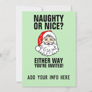 NAUGHTY OF NICE? INVITATIES VAN CHRISTMAS-PARTIJEN KAART