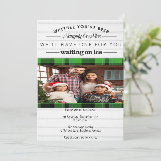 Naughty of Nice kerst Kaart (Staand voorkant)