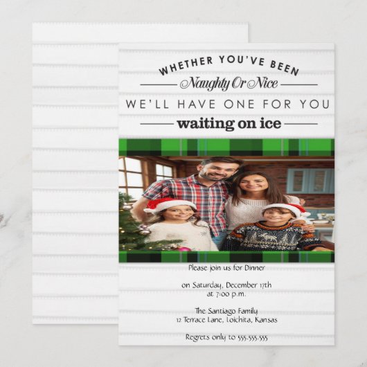 Naughty of Nice kerst Kaart (Voorkant / Achterkant)