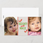 Naughty- of Nice-kerstlijst Feestdagenkaart (Voorkant / Achterkant)