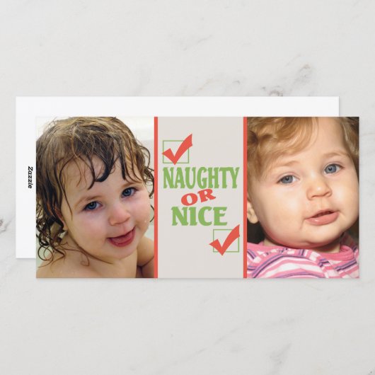 Naughty- of Nice-kerstlijst Feestdagenkaart (Voorkant / Achterkant)