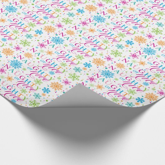 Naughty of Nice Kerstmis Cadeaupapier (Hoek)