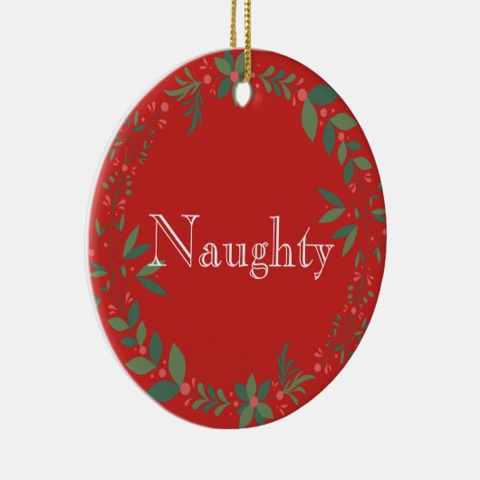 Naughty of Nice Kerstmis Keramisch Ornament (Rechts)