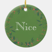 Naughty of Nice Kerstmis Keramisch Ornament (Achterkant)