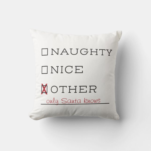 Naughty of Nice Kerstmis-kerst-decoratie Kussen (Voorkant)