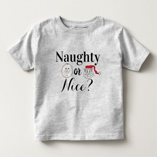 Naughty of NIce? Kerstmis T-Shirt (Voorkant)