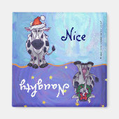 Naughty of Nice Koe Kerstwasmachine Magnet (Voorkant)