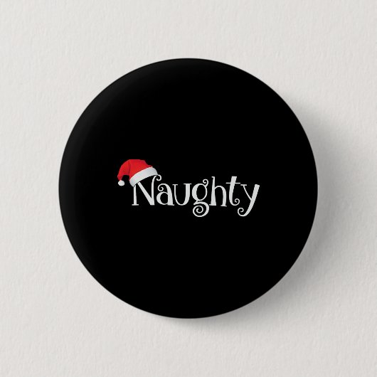 Naughty of Nice kostuum dat overeenkomt met kerstp Ronde Button 5,7 Cm (Voorkant)