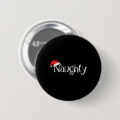 Naughty of Nice kostuum dat overeenkomt met kerstp Ronde Button 5,7 Cm (Voorkant /achterkant)