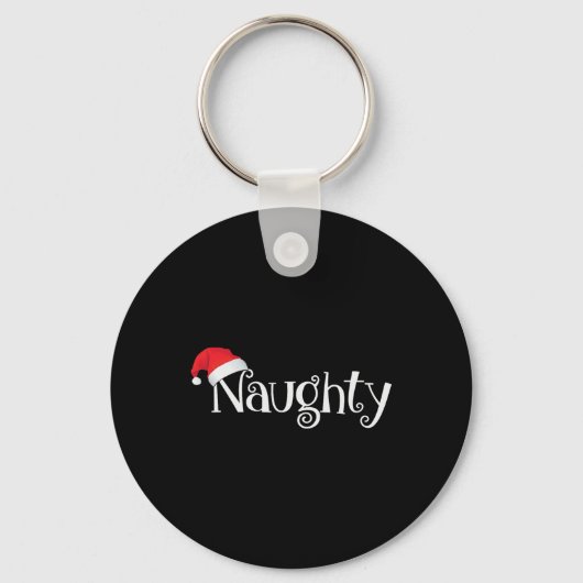 Naughty of Nice kostuum dat overeenkomt met kerstp Sleutelhanger (Voorkant)