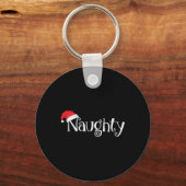 Naughty of Nice kostuum dat overeenkomt met kerstp Sleutelhanger (Voorkant)