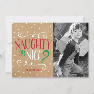 Naughty of Nice Kraft Kerstmis Feestdagenkaart