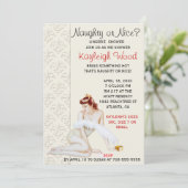 Naughty of Nice Lingerie Shower Invitation Kaart (Staand voorkant)
