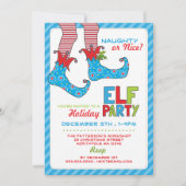 Naughty of Nice Magic Elf Holiday Party Invitation Kaart (Voorkant)