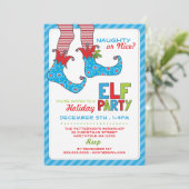 Naughty of Nice Magic Elf Holiday Party Invitation Kaart (Staand voorkant)