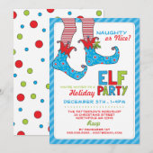 Naughty of Nice Magic Elf Holiday Party Invitation Kaart (Voorkant / Achterkant)